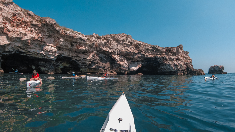 Amateur kayakers during their trip near Tyulenovo, Bulgaria