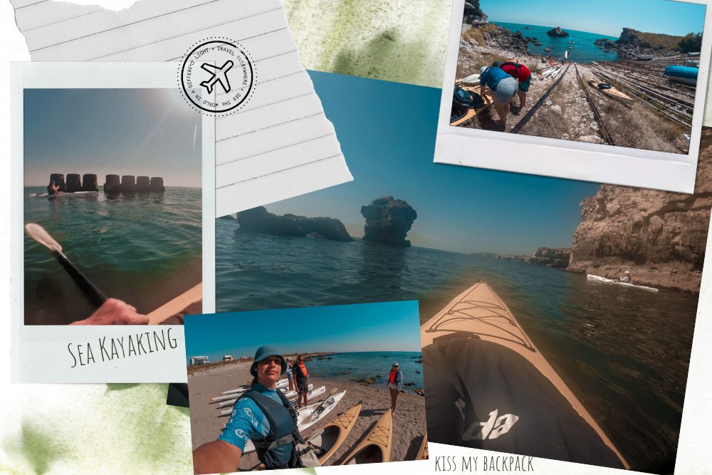 Photo collage of photos taken during the trip with Sea Kayaking Bulgaria