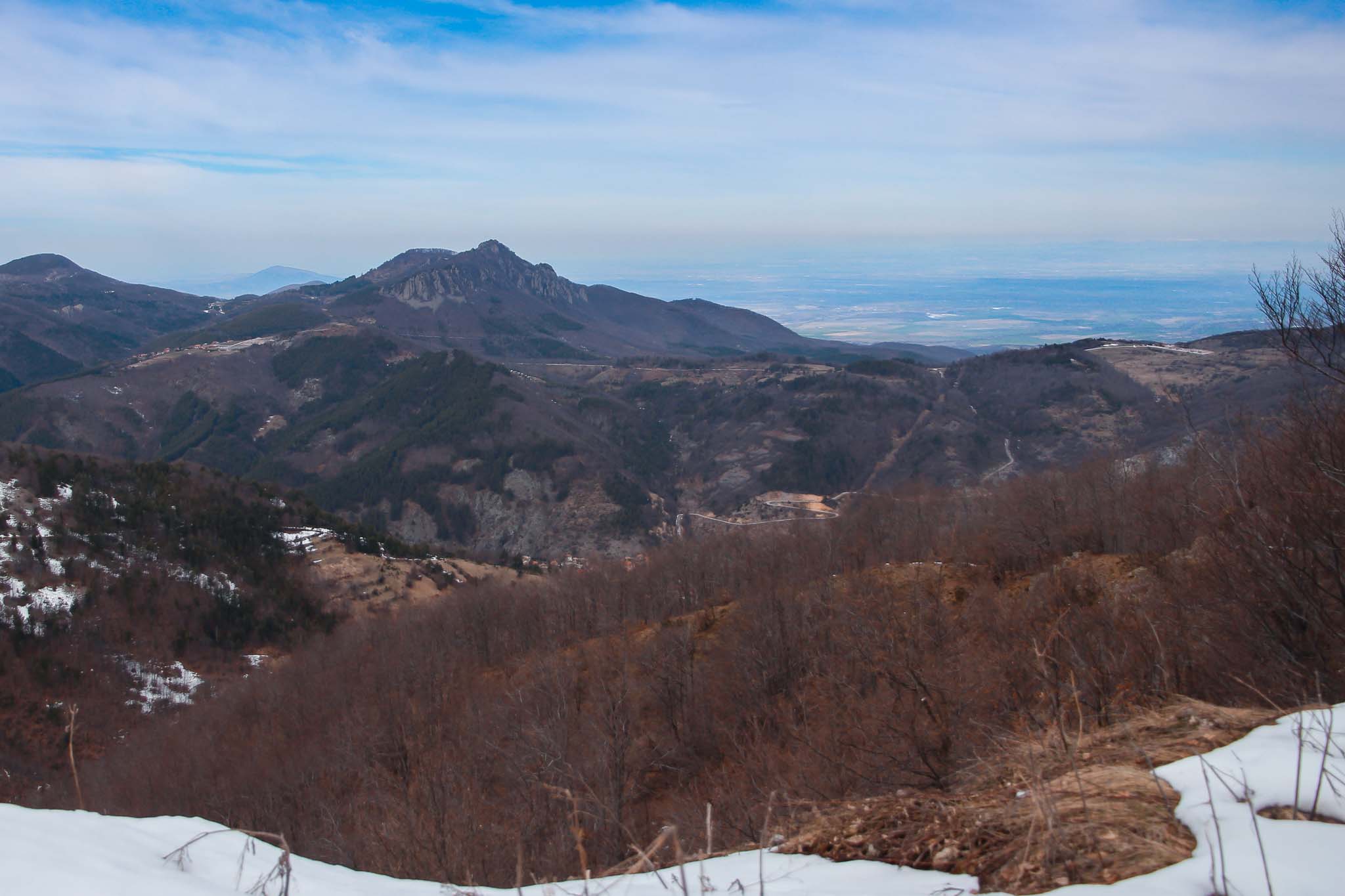 A photo of the South Central of Bulgaria taken from the Rhodope Mountains