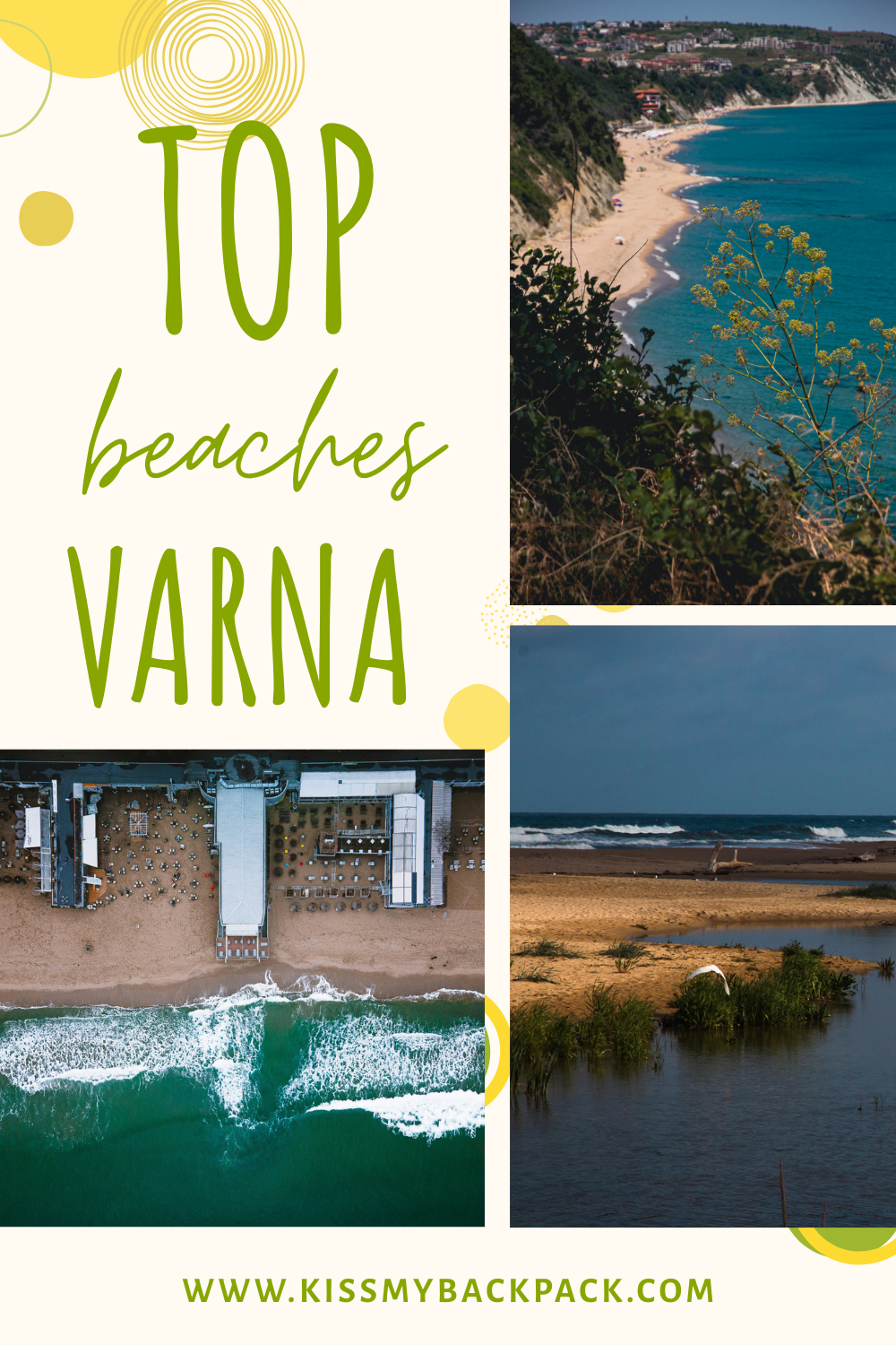 Pinterest collage for top beaches in Varna