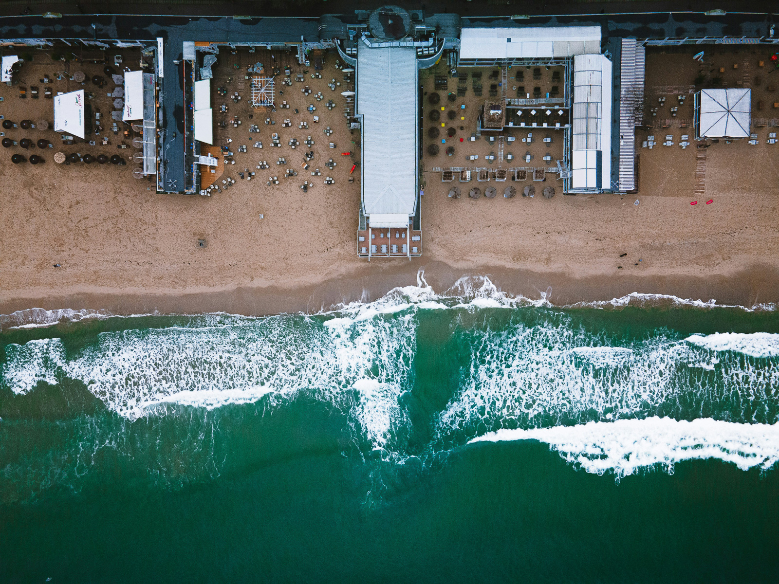 Varna central beach drone photo