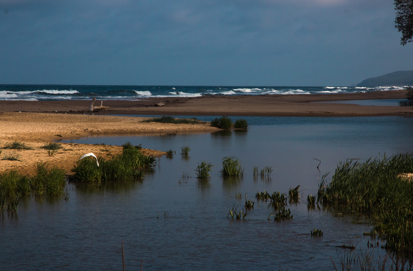 Kamchiya Beach where the river flows meets the sea