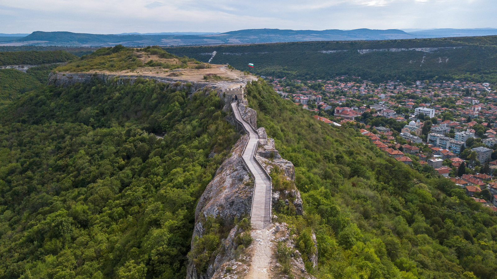 the ovech fortress near Varna seen from a drone