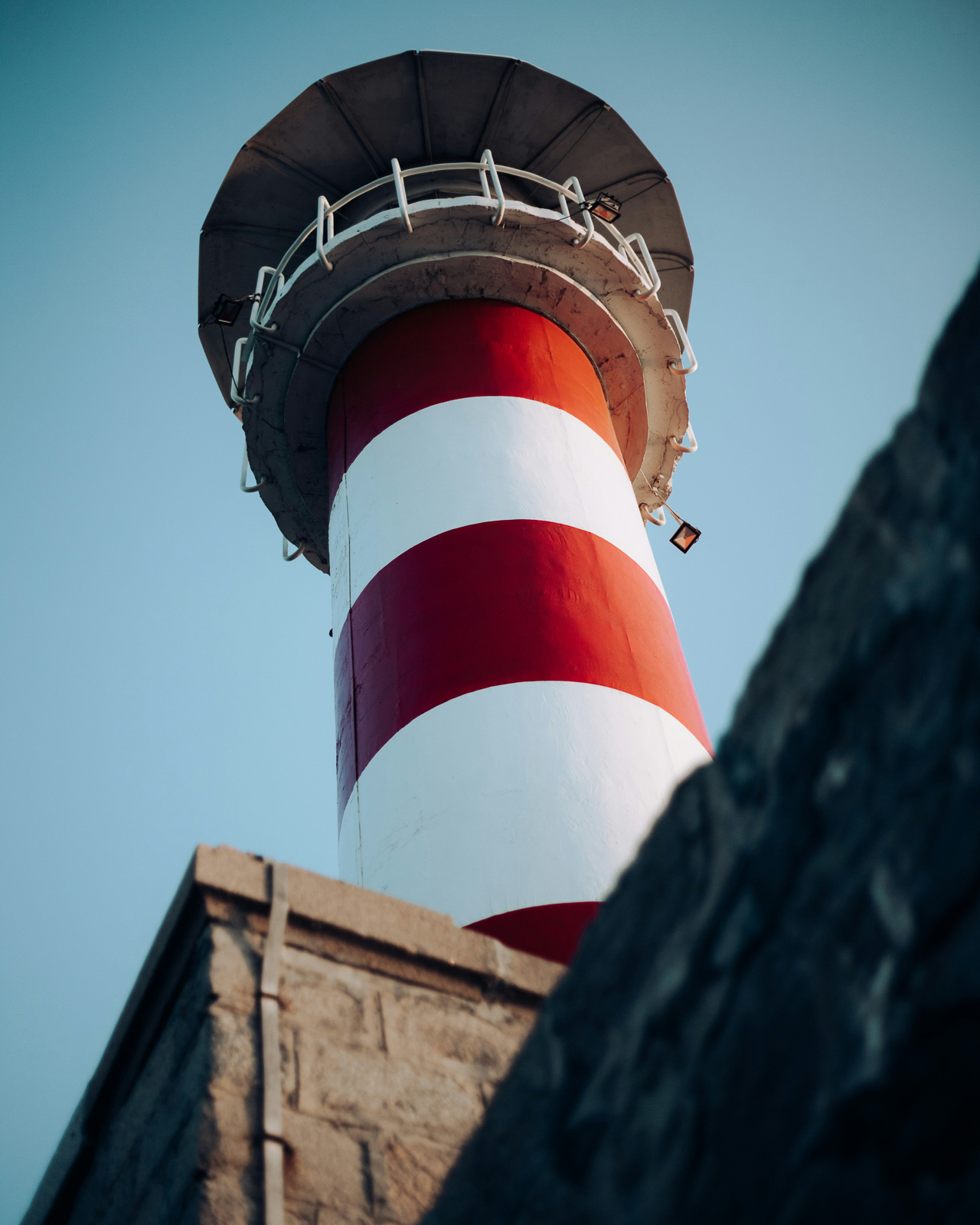 the read and white lighhouse in Burgas