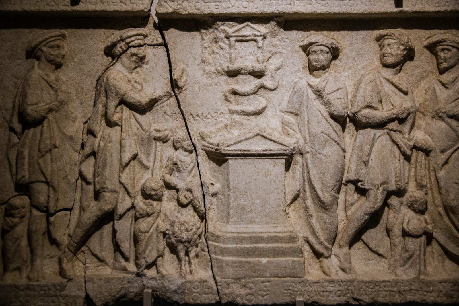 Carved stone art in the archeology museum