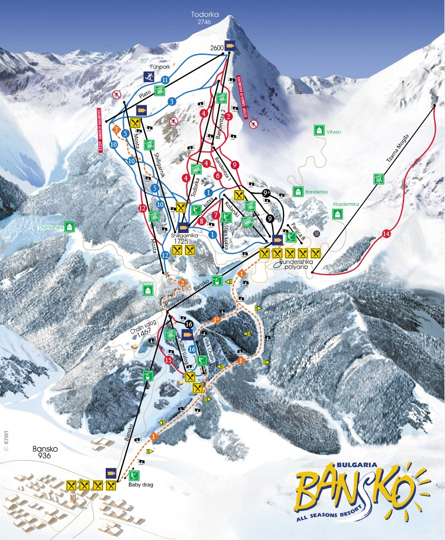Bansko ski resort map