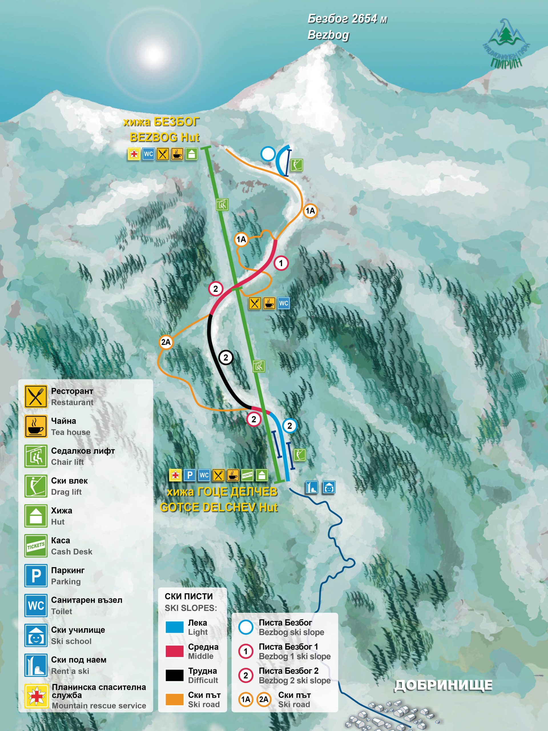 Dobrinishte ski resort map