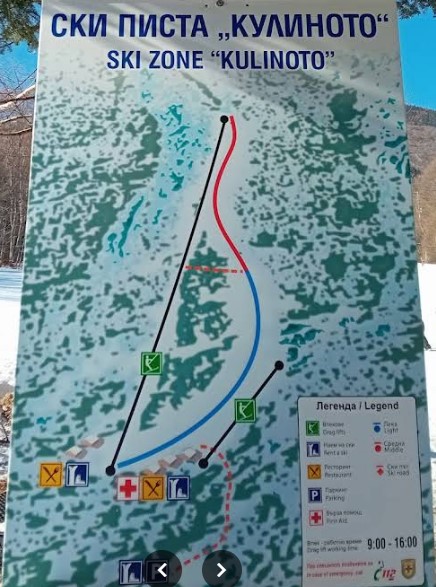 Map of Kulinoto ski zone