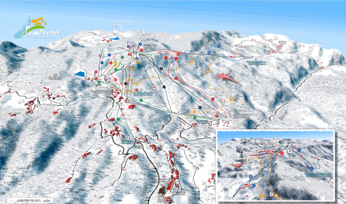 Pamporovo ski resort map