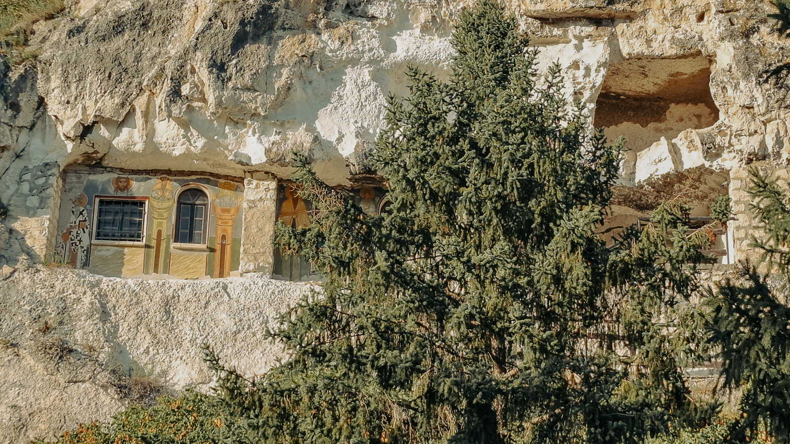view of Basarbovo monastery from a little further away