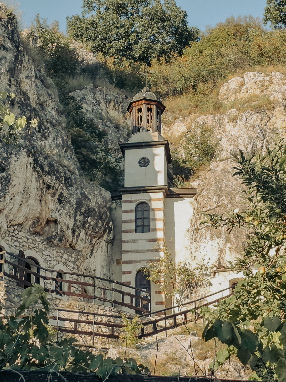 View of the rock church inside the cliffs
