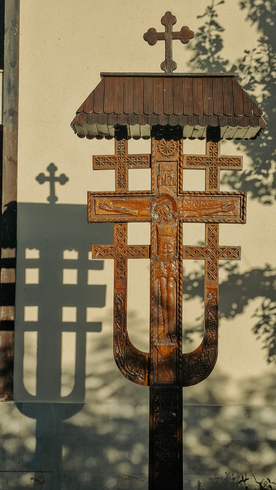 carved wooden statue of Christ