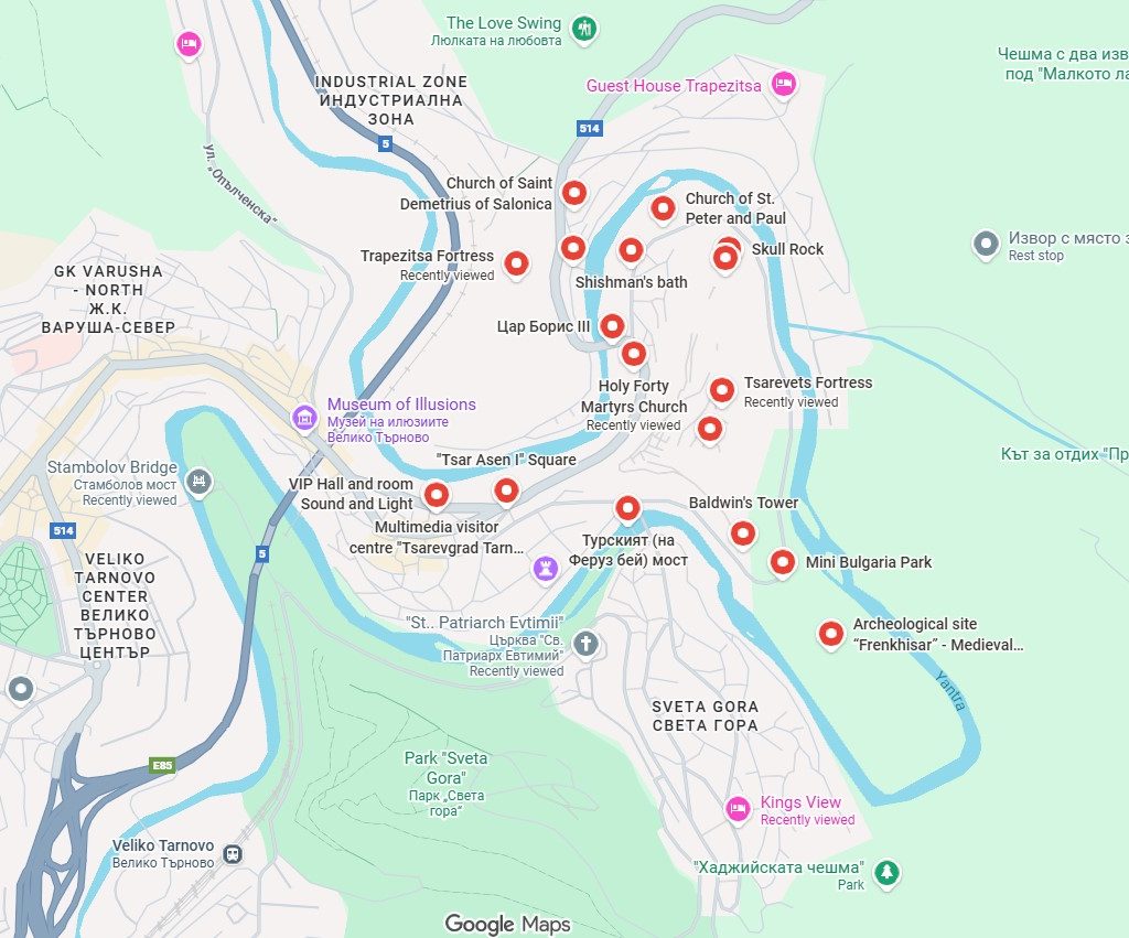 Google maps screenshot with a link to Google maps