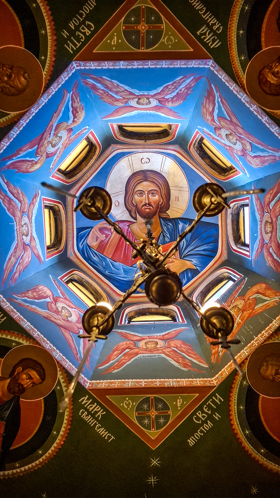 Jesus frescoes on the chapel ceiling