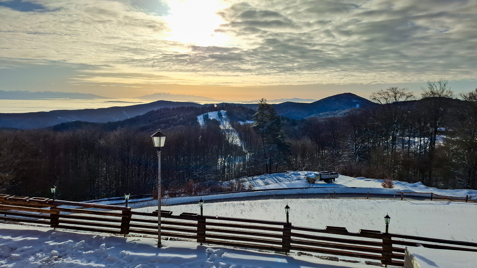 panorama view towards osogovo and pirin mountains from osogovo hut