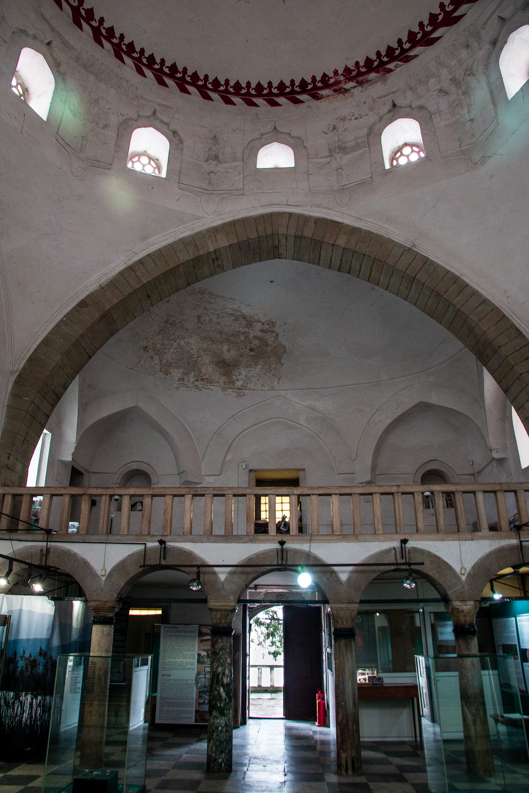 balcony and interior of kyustendil mosque