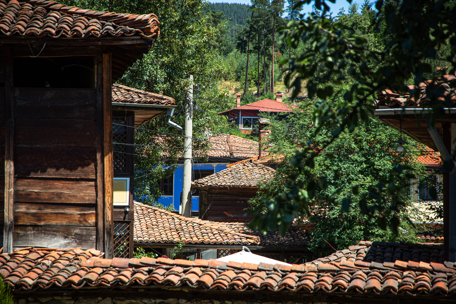 tiled roofs of traditional Bulgarian houses in Koprivshitsa
