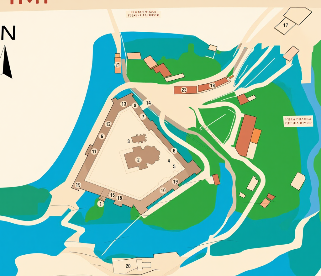 Map of Rila Monastery layout