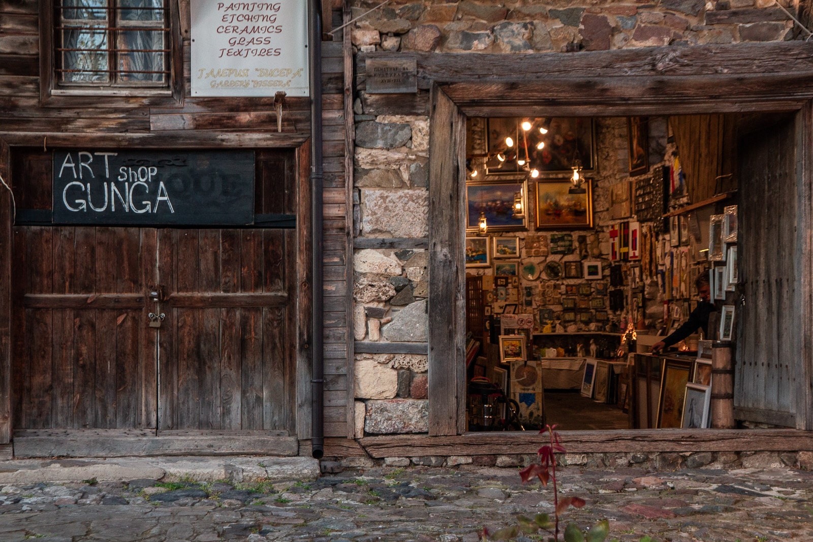 a hidden gallery inside a stone building