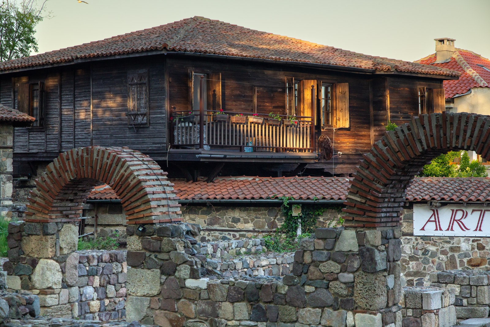 Sozopol old town architecture and ruins