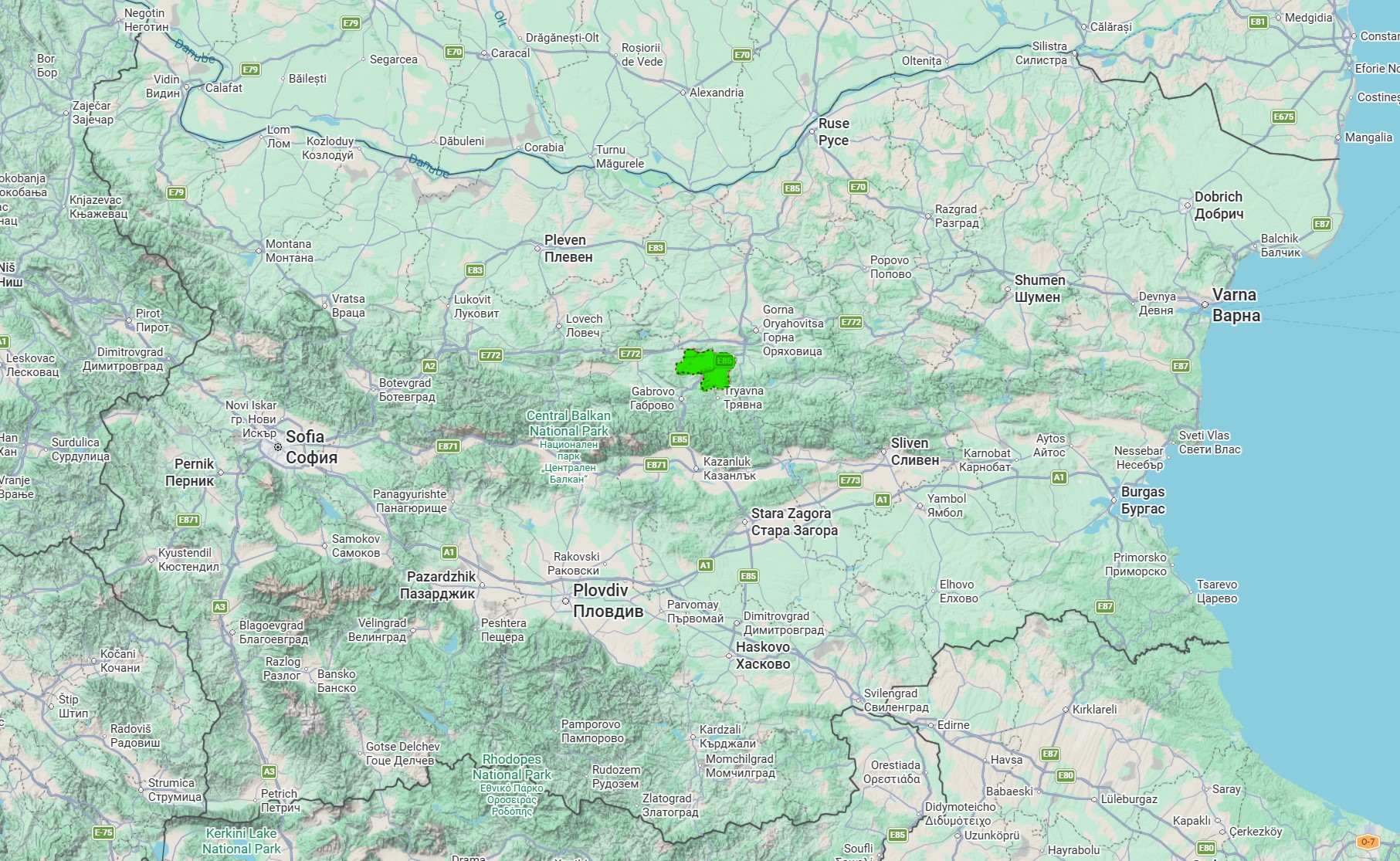 Dryanovo map
